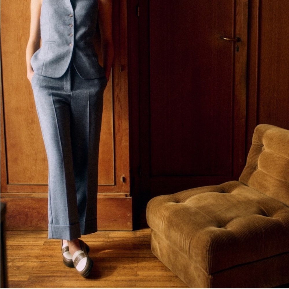 Sezane Alejandro Trousers - Sézane X Mdlo Vintage Blue - Size 10